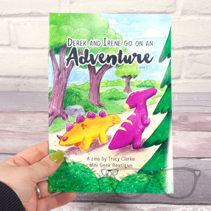 Dinosaur Adventure Zine Issue 1 | Derek & Irene's Fun Story, Colouring Pages & Puzzles | Dinosaur Activity Book for Kids - Mini Geek Boutique