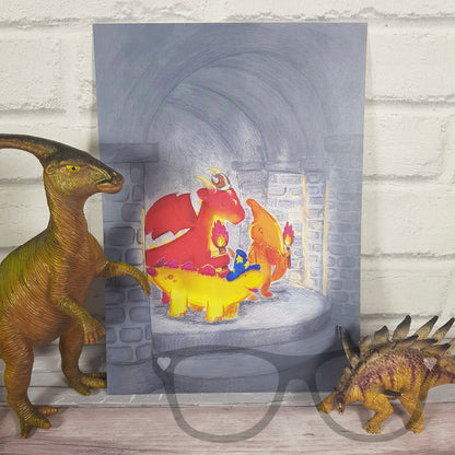 Fantasy Tabletop Game Dinosaur Art Print - Mini Geek Boutique