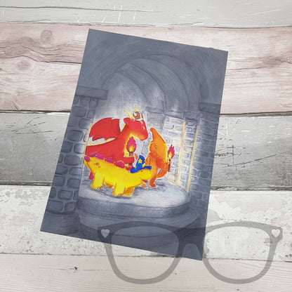Fantasy Tabletop Game Dinosaur Art Print - Mini Geek Boutique