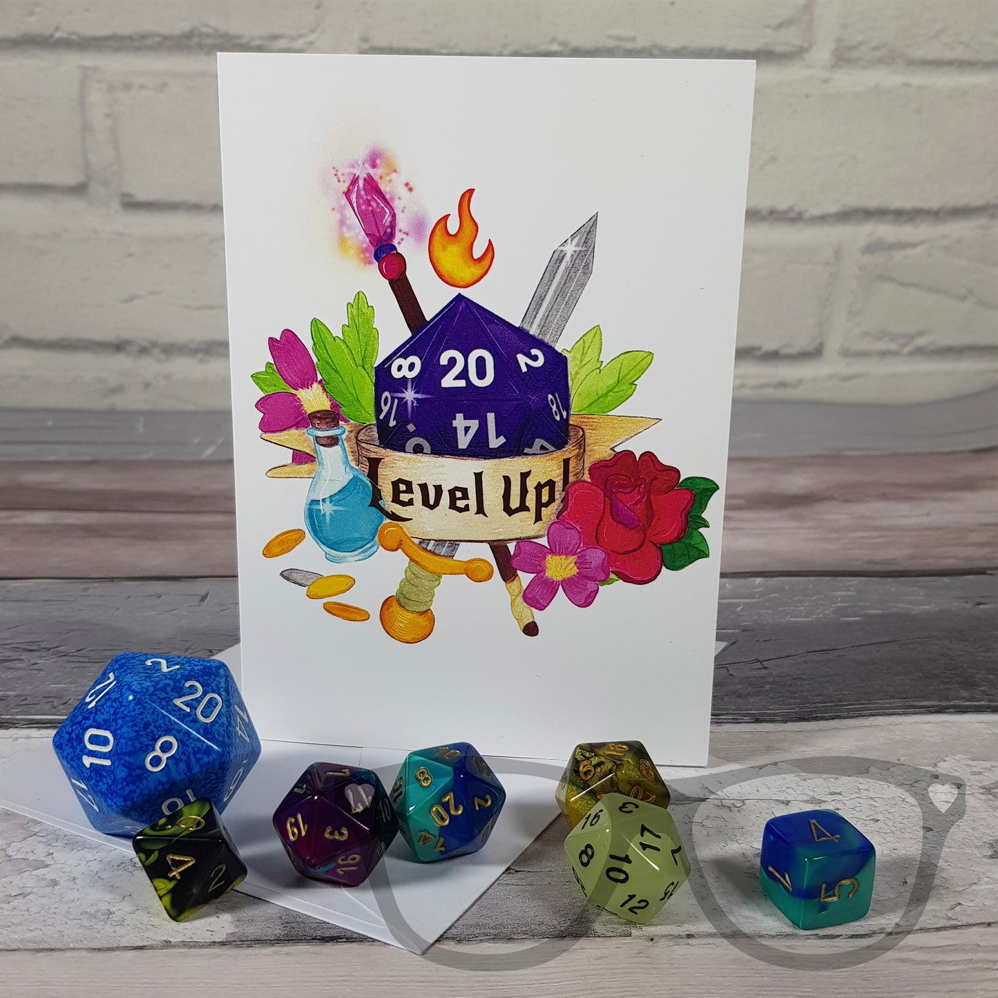 Level Up DnD Greetings Card - Mini Geek Boutique