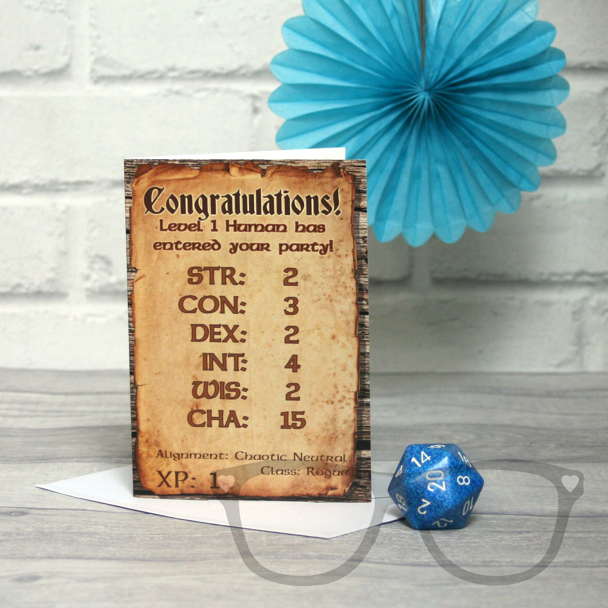 Level 1 Human New Parent Greeting Card – Blank Inside, Ideal for Any Occasion - Mini Geek Boutique