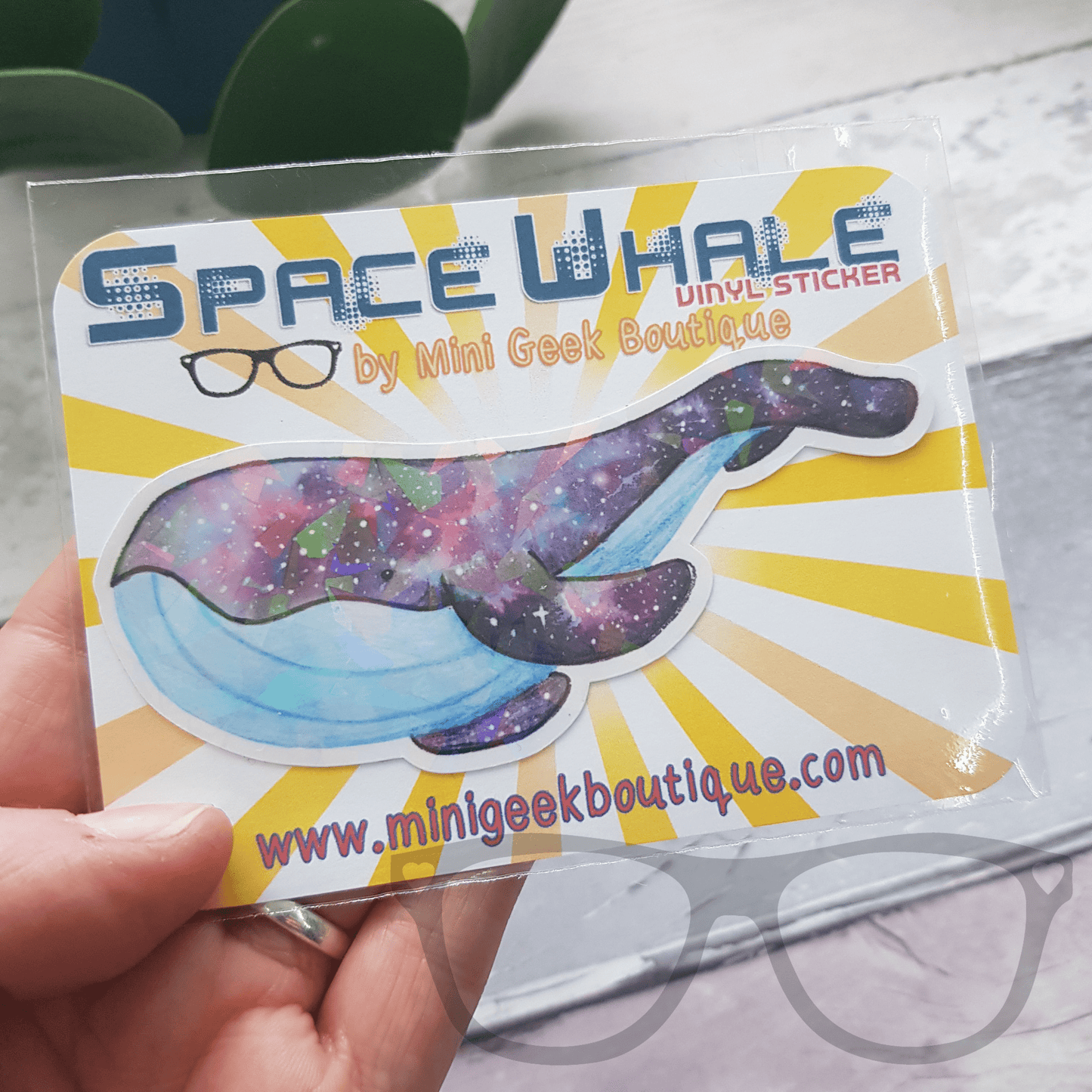 Space Whale Sparkly Vinyl Sticker - Mini Geek Boutique