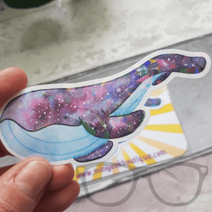 Space Whale Sparkly Vinyl Sticker - Mini Geek Boutique