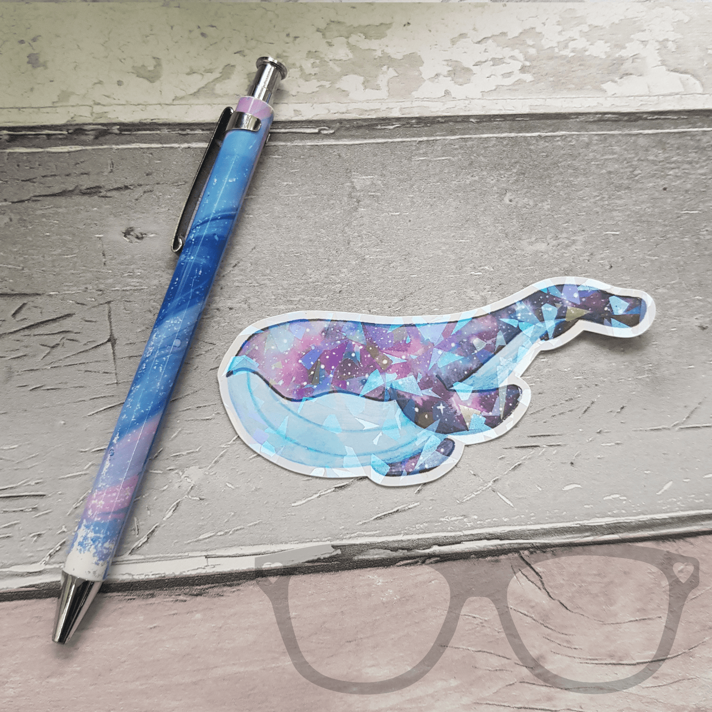 Space Whale Sparkly Vinyl Sticker - Mini Geek Boutique
