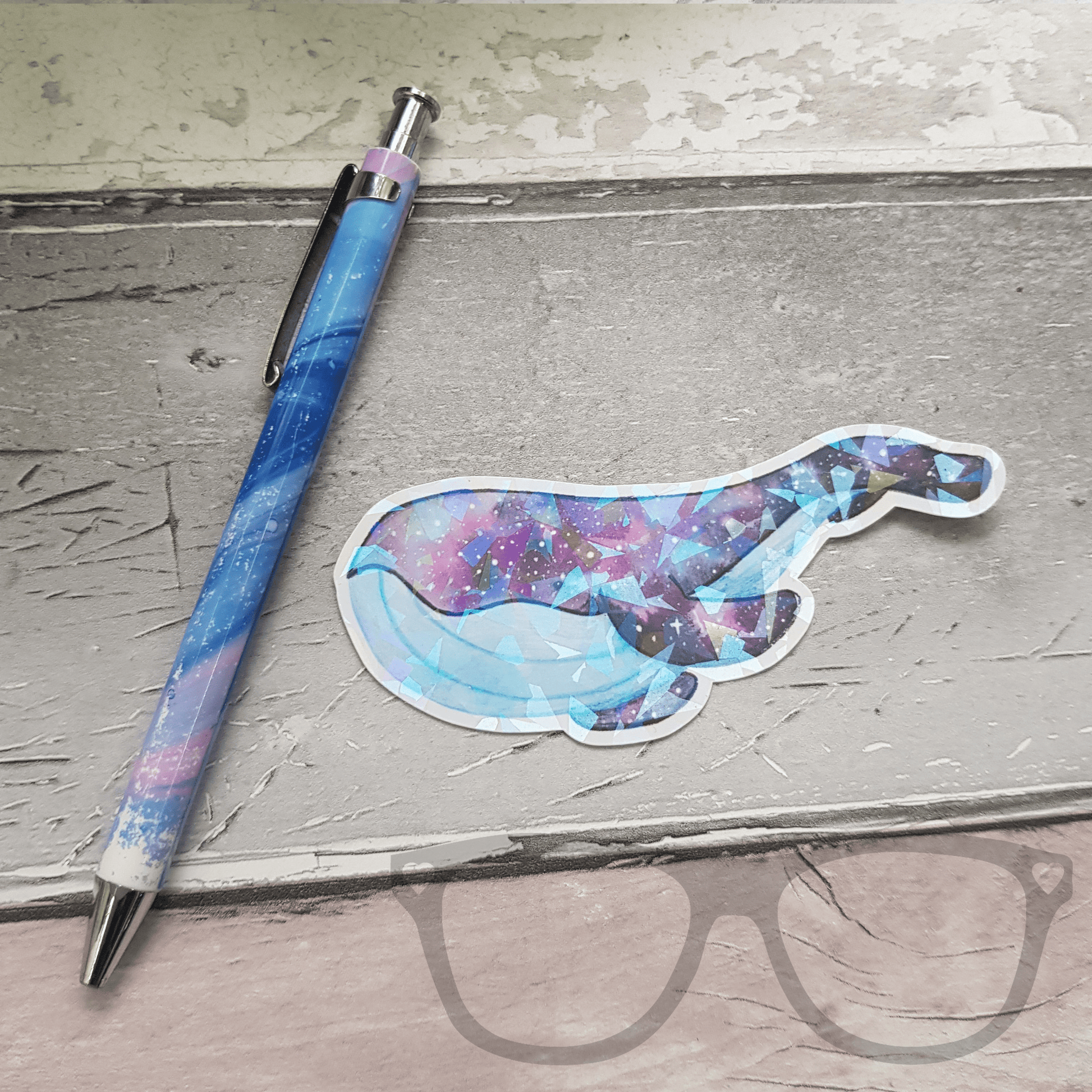 Space Whale Sparkly Vinyl Sticker - Mini Geek Boutique
