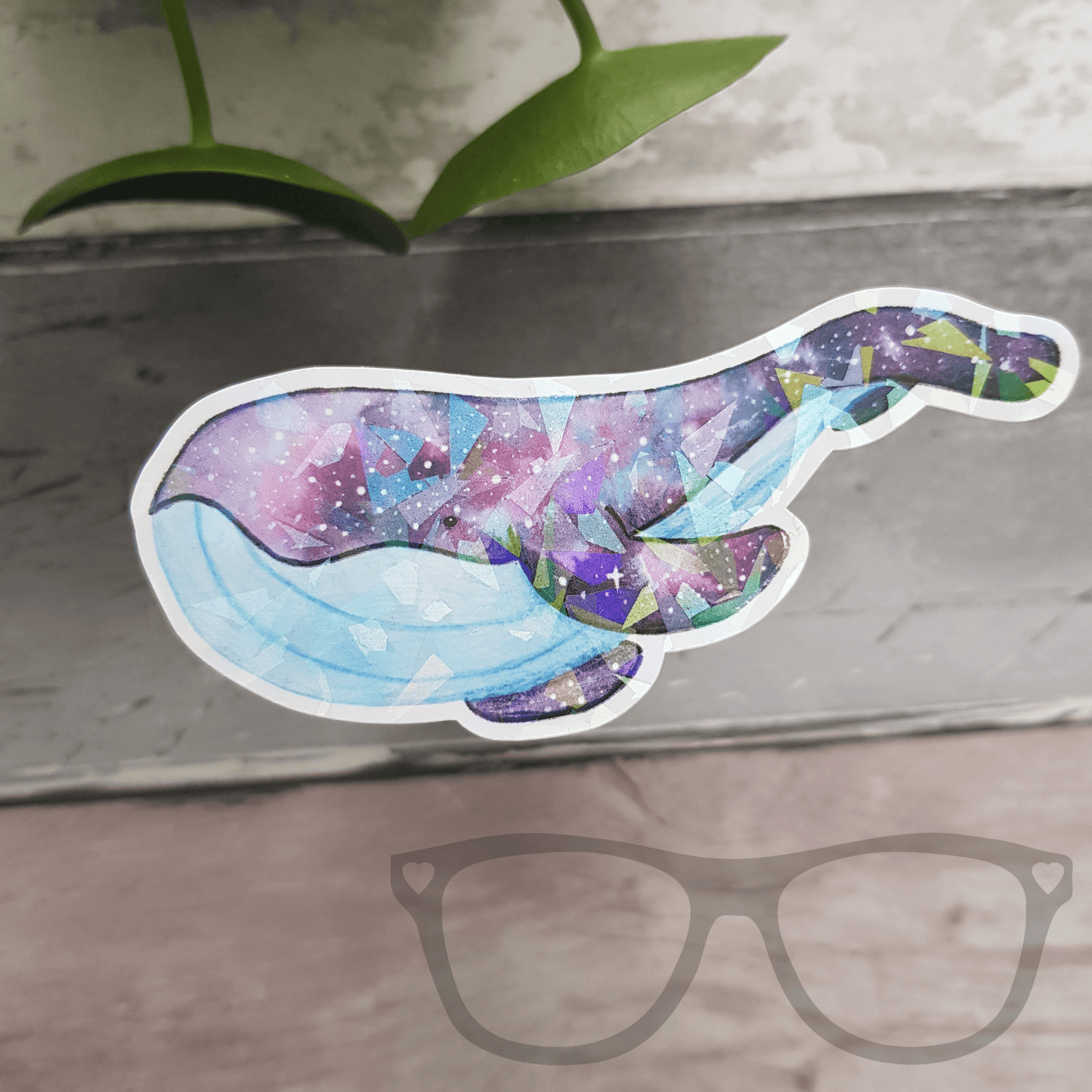 Space Whale Sparkly Vinyl Sticker - Mini Geek Boutique