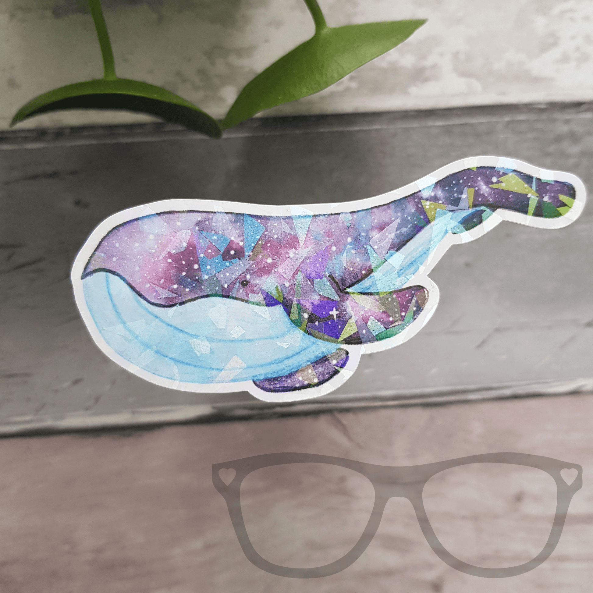 Space Whale Sparkly Vinyl Sticker - Mini Geek Boutique