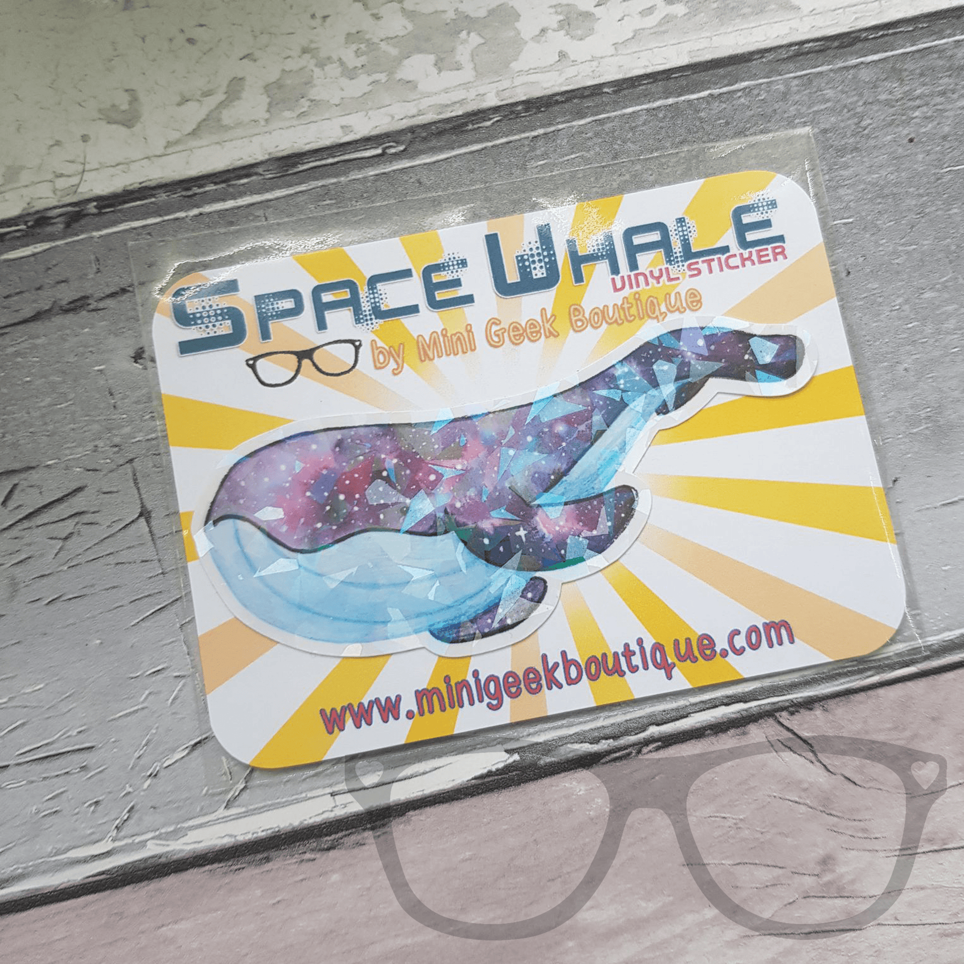 Space Whale Sparkly Vinyl Sticker - Mini Geek Boutique