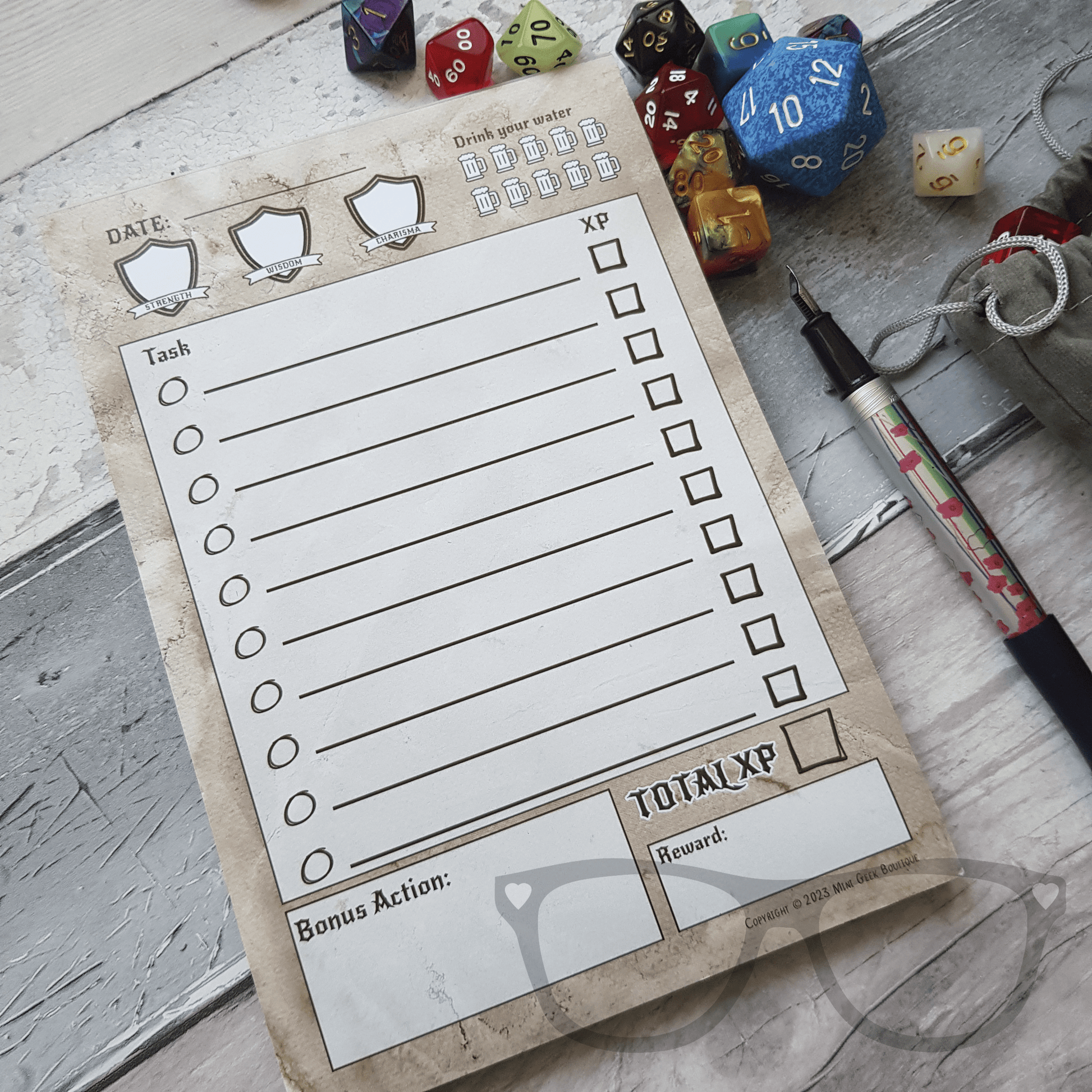 To - do list notepad Fantasy RPG A5 - Mini Geek Boutique