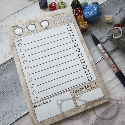 To - do list notepad Fantasy RPG A5 - Mini Geek Boutique